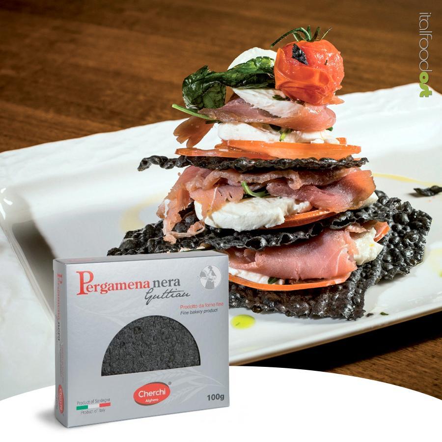bread parchment with vegetable carbon.
