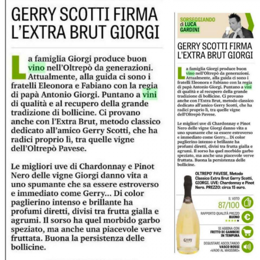 Gerry Scotti vini Cantine Giorgi