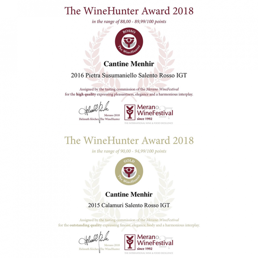wine hunter award 2018 menhir merano 