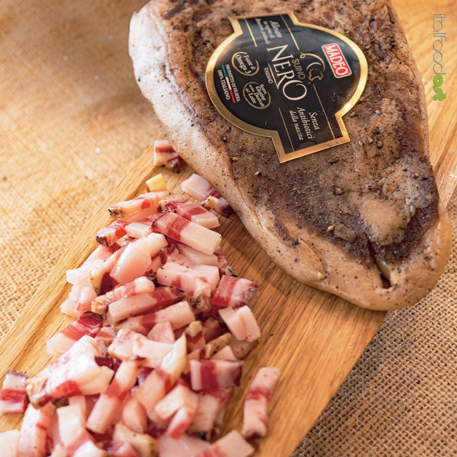 guanciale cheek lard black pig calabria