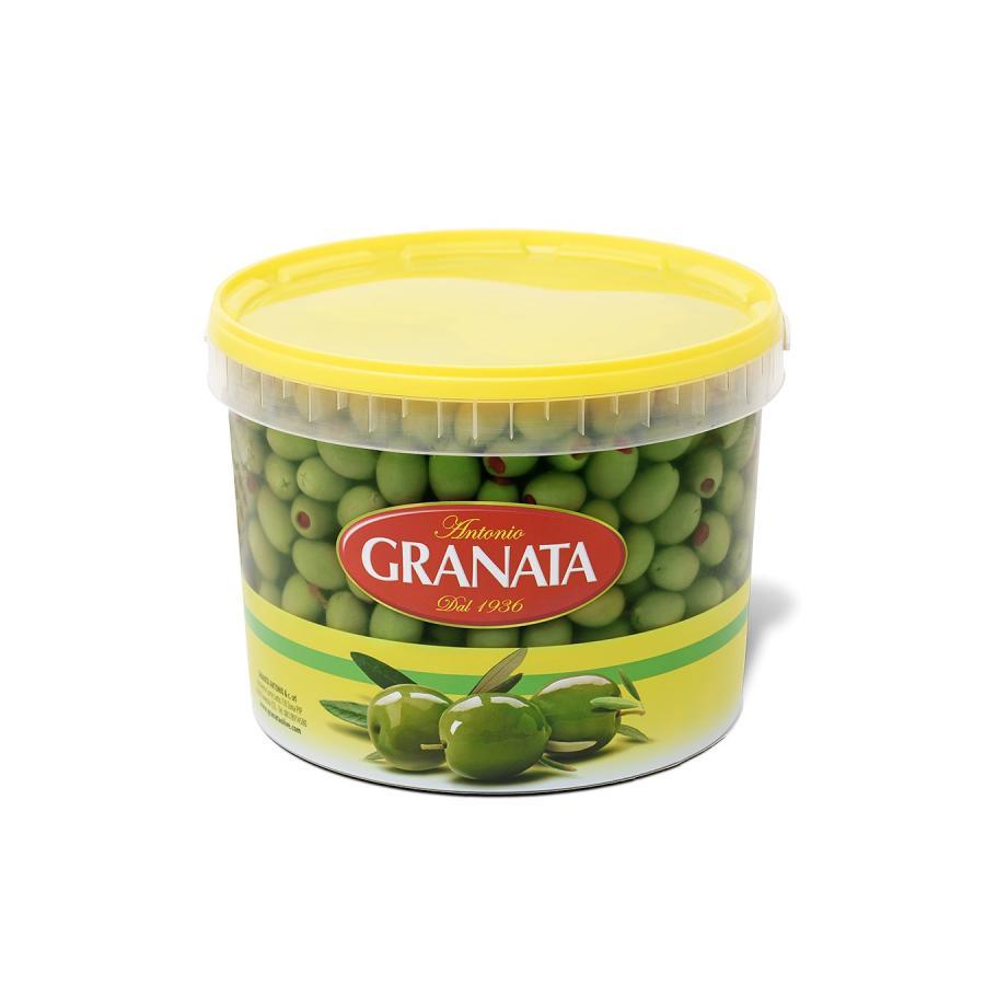 Granata: Grüne Oliven mit Paprika gefüllt