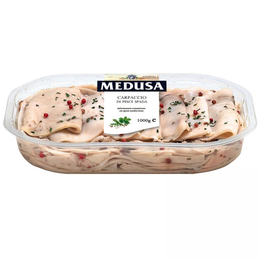 Medusa: Carpaccio di pesce spada marinato
