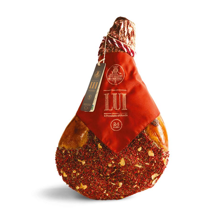 Renzini: Prosciutto di Norcia PGI - 'Lui' Fazzoletto Rosso (Red Handkerchief)