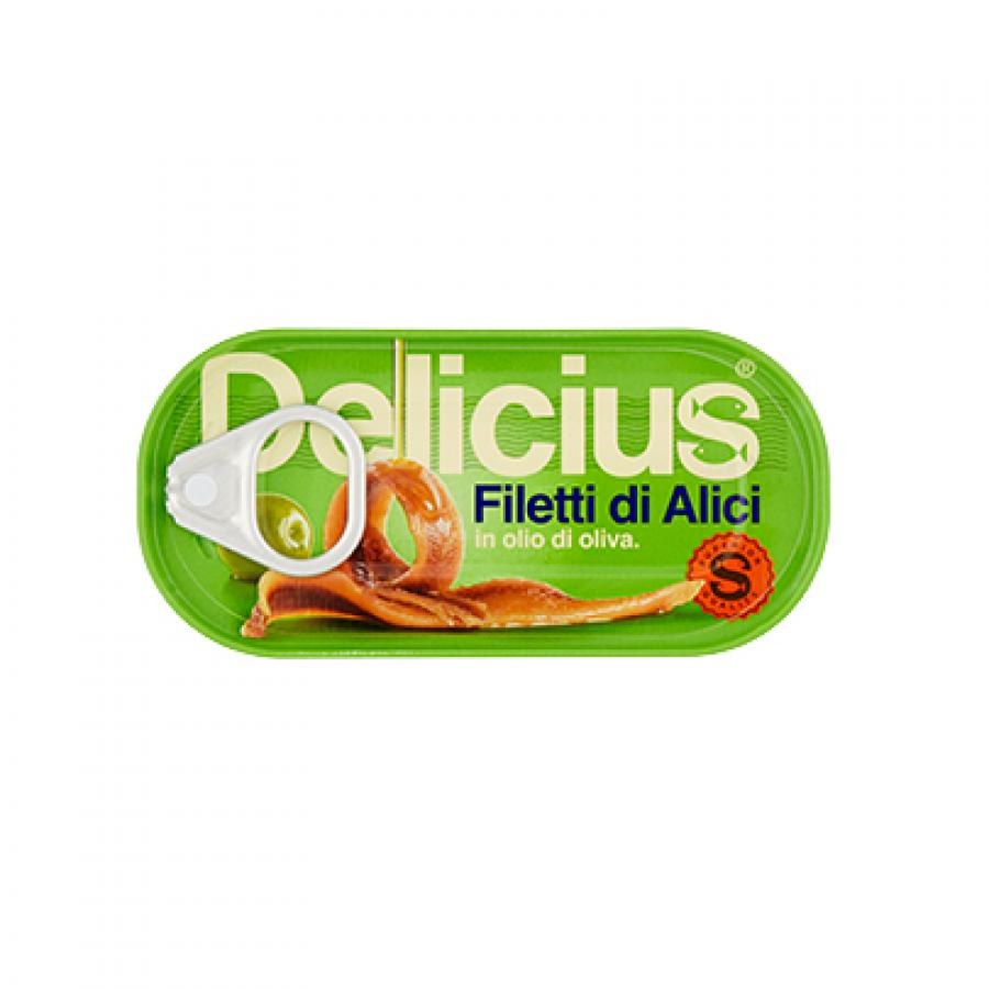 Delicius: Filetti di alici 50 g - scatola alluminio